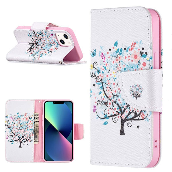 Wonderland iPhone 13 Flippetui - Blomst Tre Multicolor