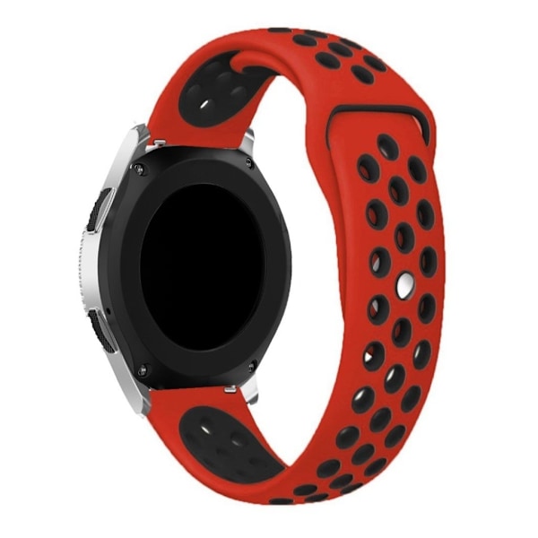 Samsung Galaxy Watch (46mm) klockarmband silikon ihålig två färger – Röd och svart multifärg