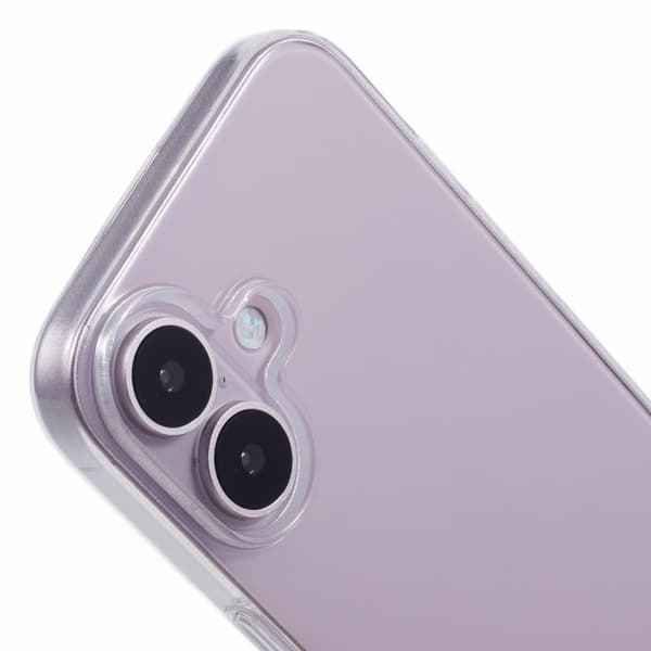 Mikrofiberfôret deksel i mykt gummi for iPhone 16 - Transparent Transparent