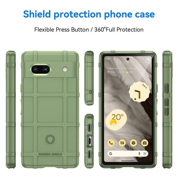 Rugged Shield Etui Google Pixel 7a - Grønn Green