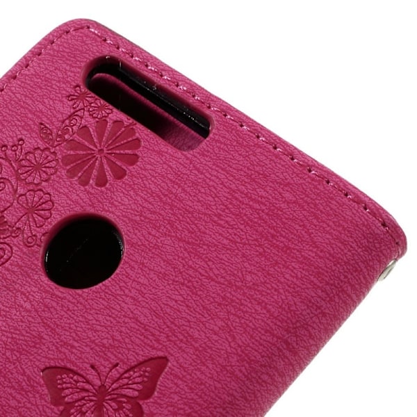 Huawei Honor 8 Nahkakotelo Painatuksella - Punainen Red
