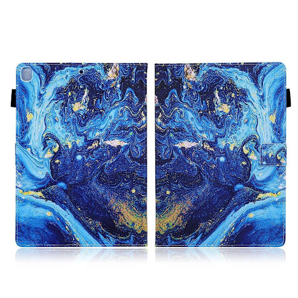 Cool  læder flip etui til iPad (2018) - maleri Blue