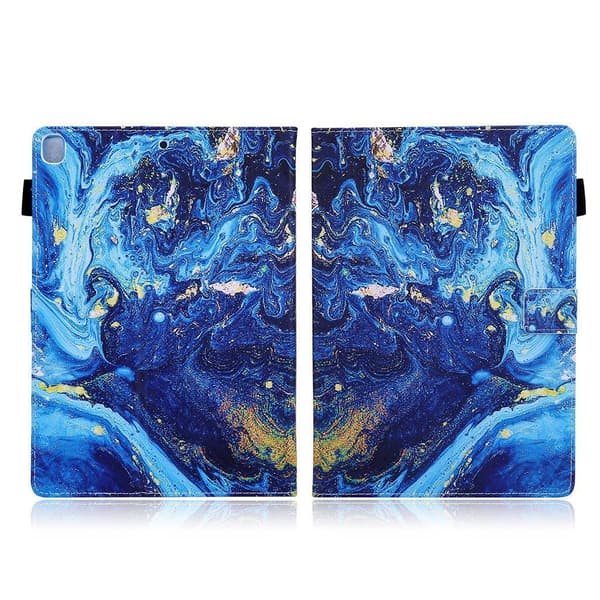 Cool Mønstret Lær Flippetui til iPad (2018) - Painting Blue