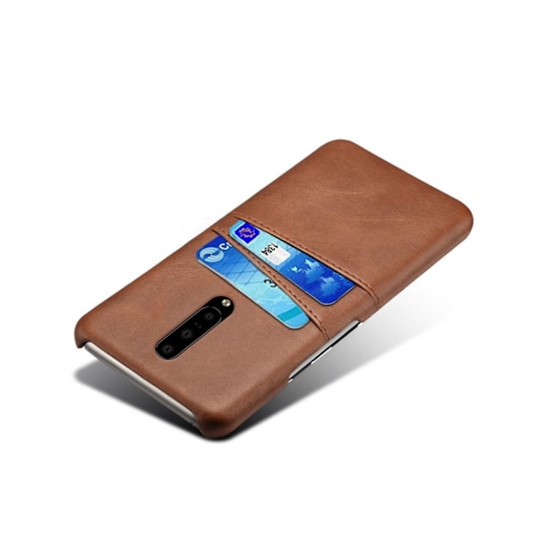 OnePlus 7 Pro läderfodral med dubbla kortplatser - Brun Brun