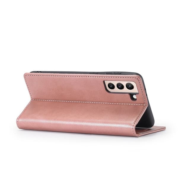 Lc.imeeke Samsung Galaxy S21 FE Flip Etui - Rødguld Pink
