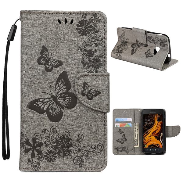 Butterfly Samsung Galaxy Xcover 4S veske - Grå Silver grey
