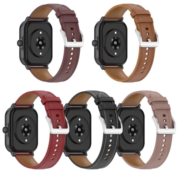 Amazfit GTS 3 / Bip U Top Layer Cowhide leather watch strap - Da Brun