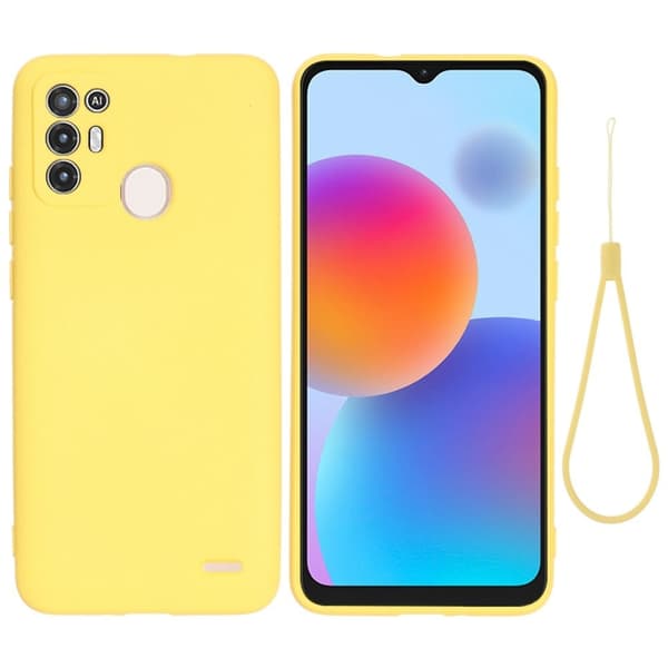 Matt flytende silikondeksel for ZTE Blade A52 - Gul Yellow