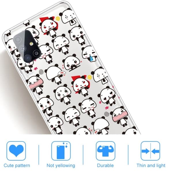 Deco Samsung Galaxy M51 Etui - Little Pandaer White