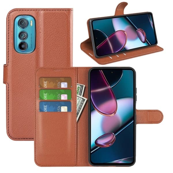Classic Motorola Edge 30 flip etui - Brun Brown