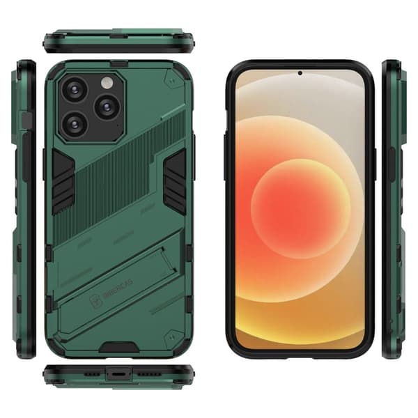 Stöttåligt iPhone 14 Pro hybridskal - Grön Grön