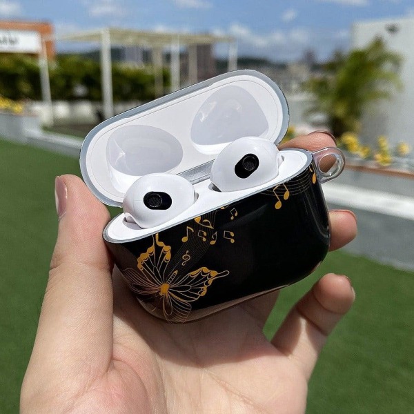 AirPods 3 tyylikäs kuvio latauskotelo - Nuotit / Perhonen Black