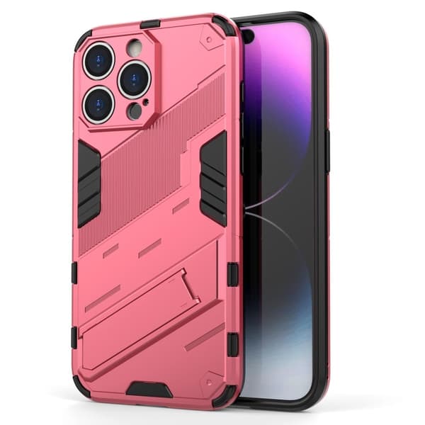 Stöttåligt iPhone 15 Pro hybridskal - Rosa Rosa