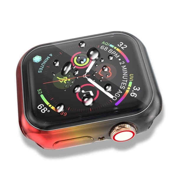 Apple Watch Series 5 44mm snyggt färgglatt fodral - Svart / Gul / Röd multifärg