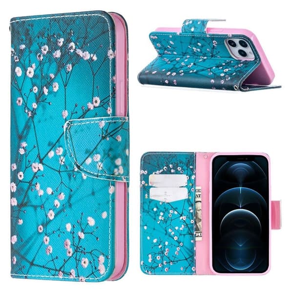 Wonderland iPhone 12 / 12 Pro Flippetui - Blomst Greiner Pink