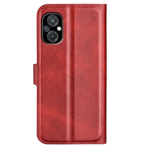 Læretui med Lommebok til Xiaomi Poco M5 - Rød Red