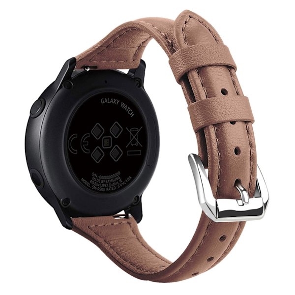 20mm Universal enkelt klockarmband i äkta läder med - Kaffe Brun