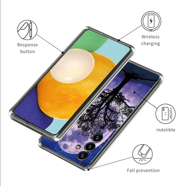 Deco Samsung Galaxy A54 Etui - Tre og Måne Purple