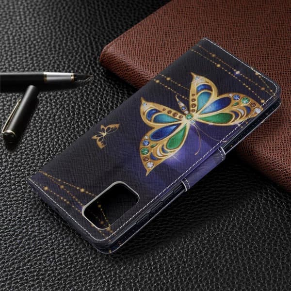 Wonderland Samsung Galaxy A71 etui – Guld Sommerfugl Multicolor