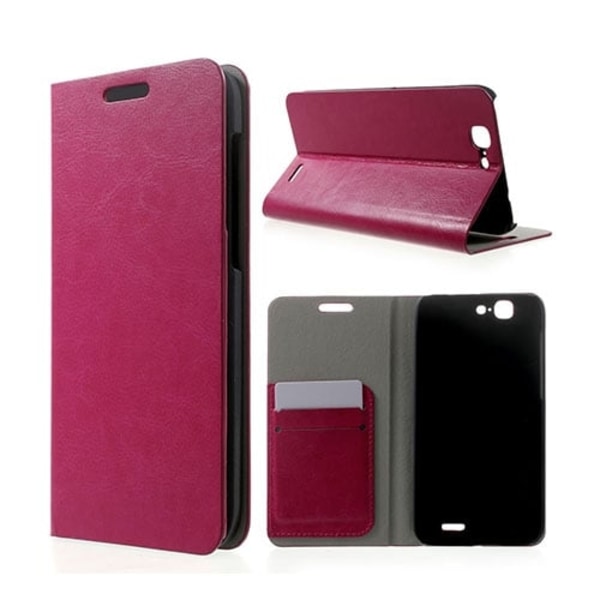 Mankell Huawei Ascend G7 Läder Flip Fodral - Het Rosa Rosa