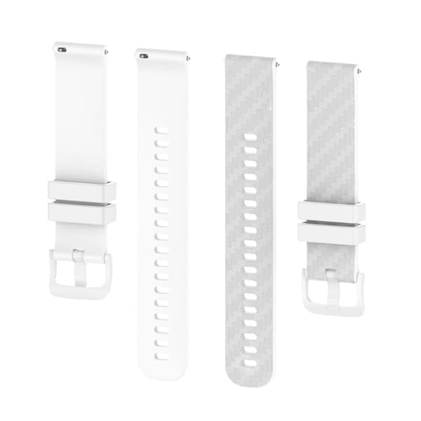 Klockarmband i silikon i kolfiberstil för Garmin Forerunner 255 / Xiaomi Watch S1 - Vit Vit
