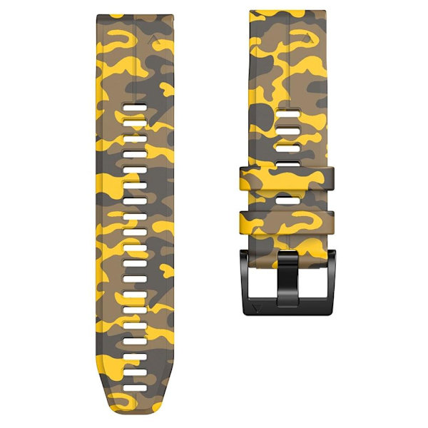 22 mm klockarmband i silikon för Garmin- och Coros-klockor - Kamouflage Gul Gul