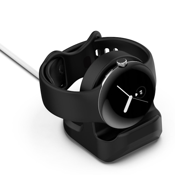Google Pixel Watch opladningsdock i silikone - Sort Black