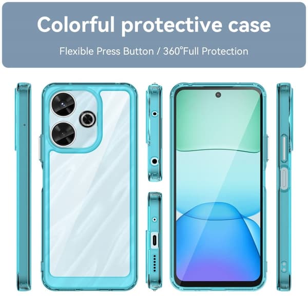 Xiaomi Redmi 13 / Xiaomi Redmi Note 13R / Xiaomi Poco M6 smart telefonskal i akryl - Transparent Blå Blå