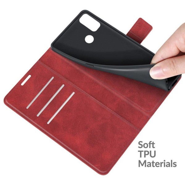 Hållbart konstläder Alcatel 1L (2021) fodral med plånbok - Röd Röd