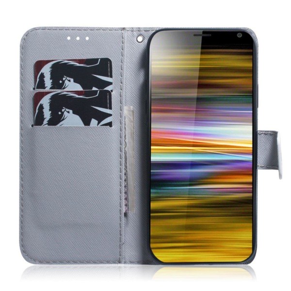 Sony Xperia 10 Plus patterned leather case - Black and White Wol Multicolor