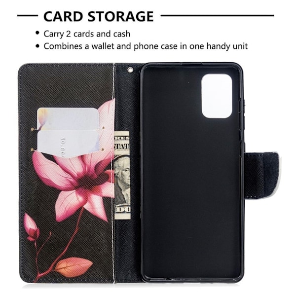 Wonderland Samsung Galaxy A71 etui – Rød Blomst Multicolor