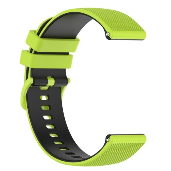 Garmin Forerunner 255 / Venu 2 / Fossil Gen 5 Carlyle HR dobbeltfarvet silikone urrem - Lime / Sort Green