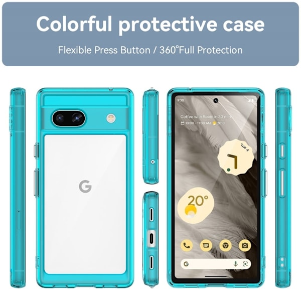 Google Pixel 7a smart telefonskal i akryl - Transparent Blå Blå
