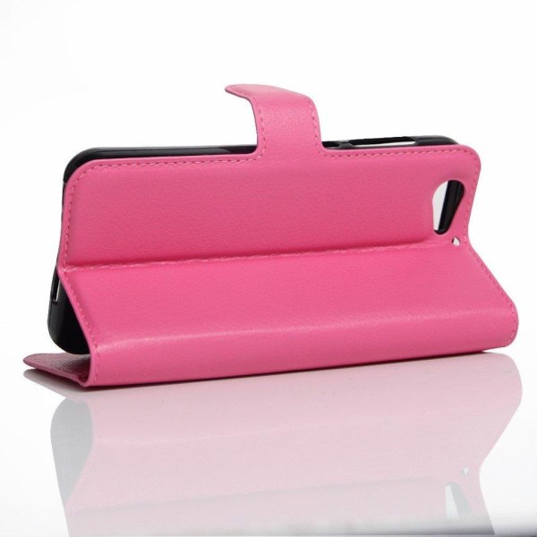 HTC A9s Litsi Pintainen Nahkakotelo Lompakko - Kuuma Pinkki Pink