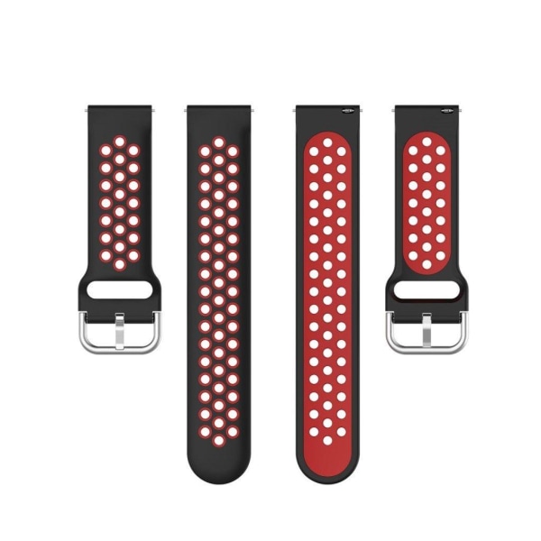 Fitbit Blaze / Versa / Versa Lite / Versa 2 bi-color silicone watch band - Black / Red Red