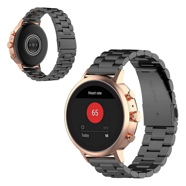 Garmin Vivoactive 4S holdbar rustfrit stål Urrem - Sort Black