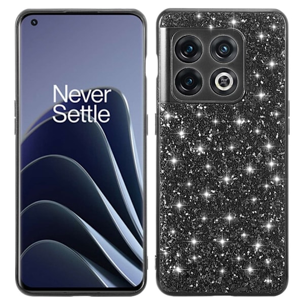Glitter OnePlus 10 Pro Etui - Svart Black