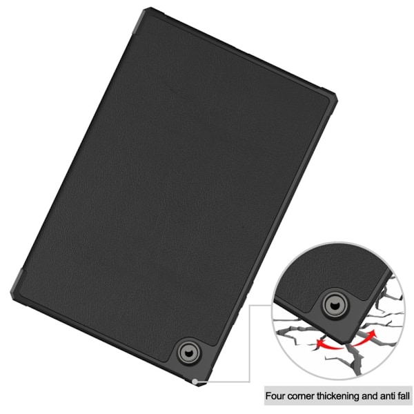 Samsung Galaxy Tab A8 10.5 (2021) tredubbelt PU-flipfodral i läder - Svart Svart