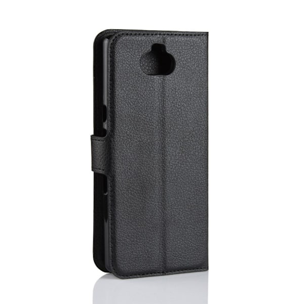 Sony Xperia 10 litchi nahkakotelo - Musta Black