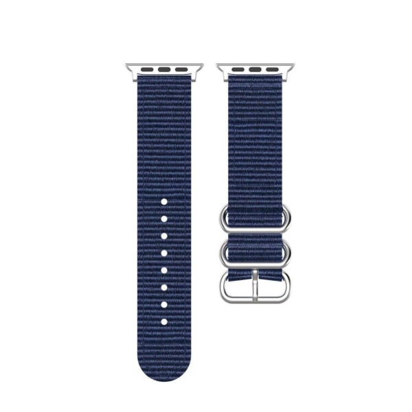 Apple Watch Series 5 44mm stripe pattern nylon watch band - Dark Blue
