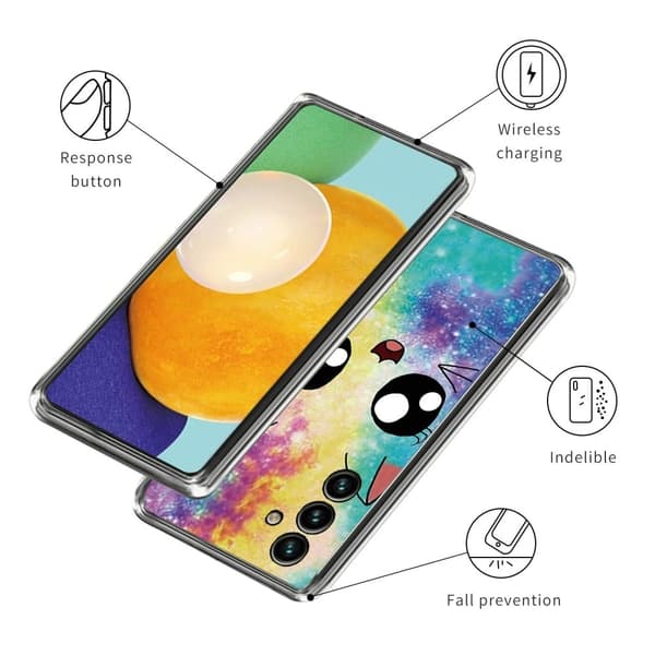 Deco Samsung Galaxy M14 Etui - Regnbue Kat Multicolor