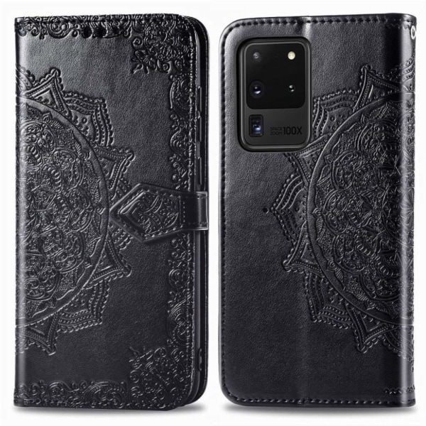 Mandala läder Samsung Galaxy S20 Ultra fodral - Svart Svart