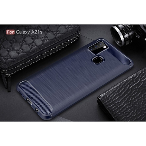 Carbon Flex kuoret Samsung Galaxy A21s - Sininen Blue