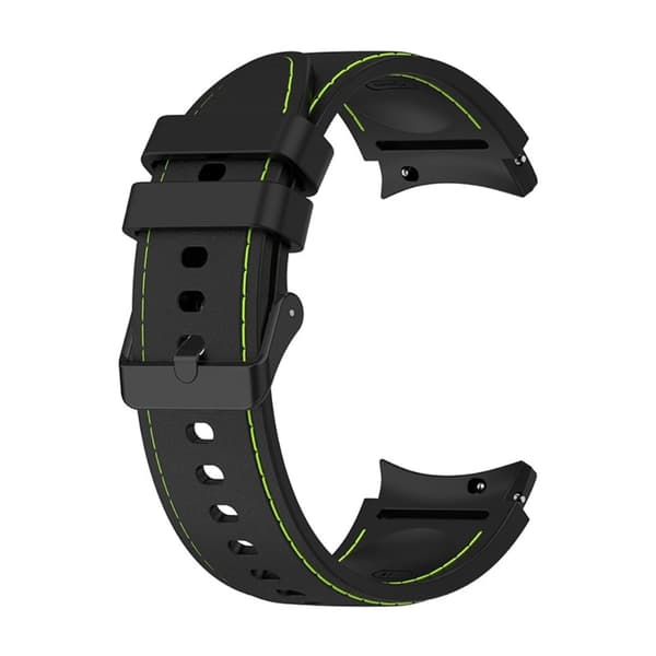 Samsung Galaxy Watch 5 / 4 silikoneurrem med sort spænde - Sort / Grøn Størrelse: L Black