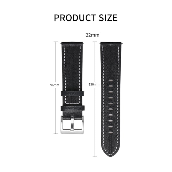 22 mm Universal klockarmband i äkta läder - Beige Brun
