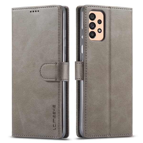 LC.IMEEKE Samsung Galaxy A33 5G flip case - Harmaa Silver grey