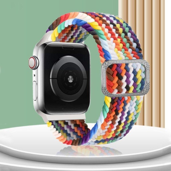 Apple Watch 40 mm klockarmband med nylonmönster - Blå Vit Blå