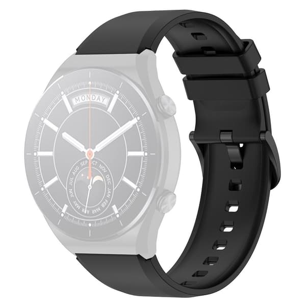 22mm Universal yksinkertainen silikoni ranneke - Musta Black