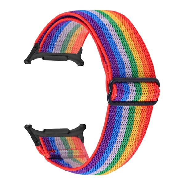 Samsung Galaxy Watch Ultra 47mm urrem med sort stik Justerbar elastisk håndledsrem - Style 8 Multicolor