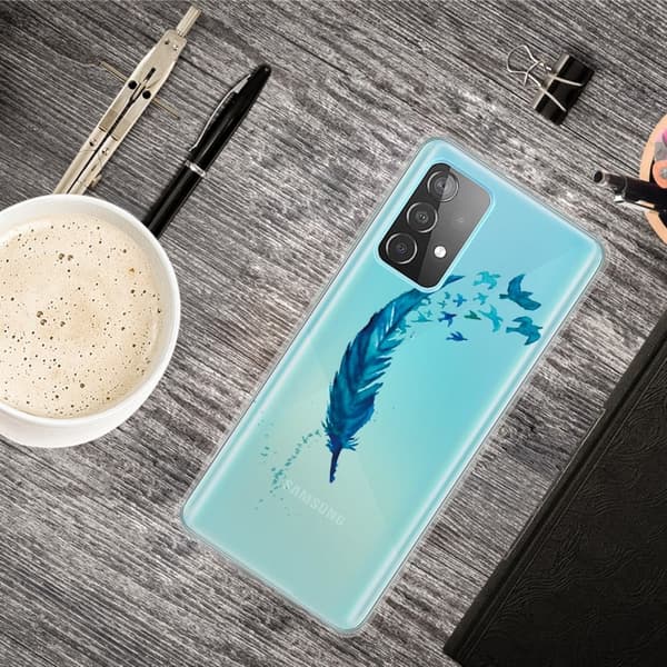 Deco Samsung Galaxy A73 Suojakotelo - Sininen Feather Blue